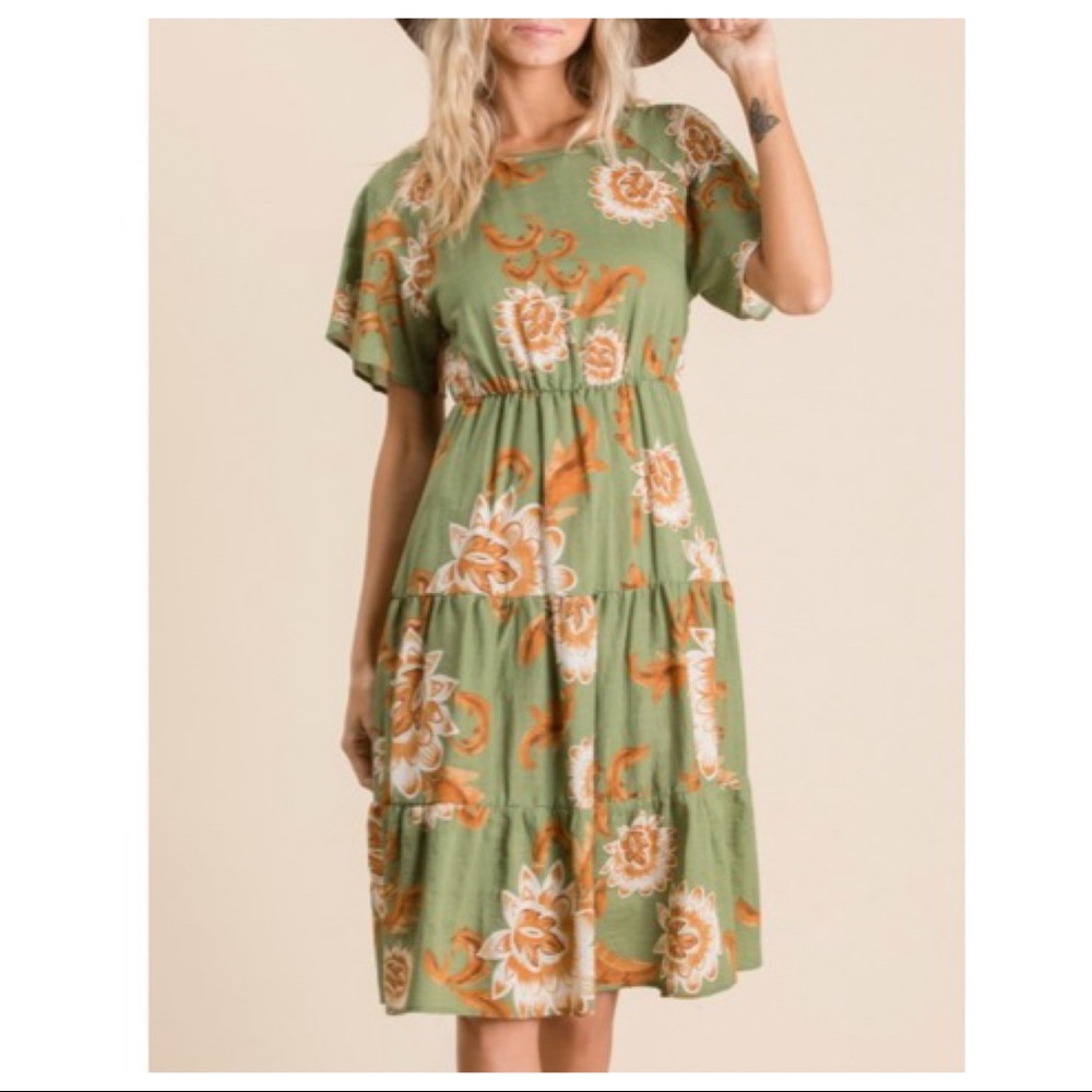 Boho Floral Print Midi Dress - Picture 4 of 8